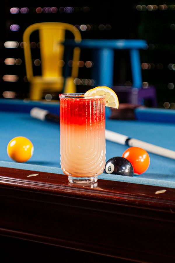Sunrise-colored kava cocktail